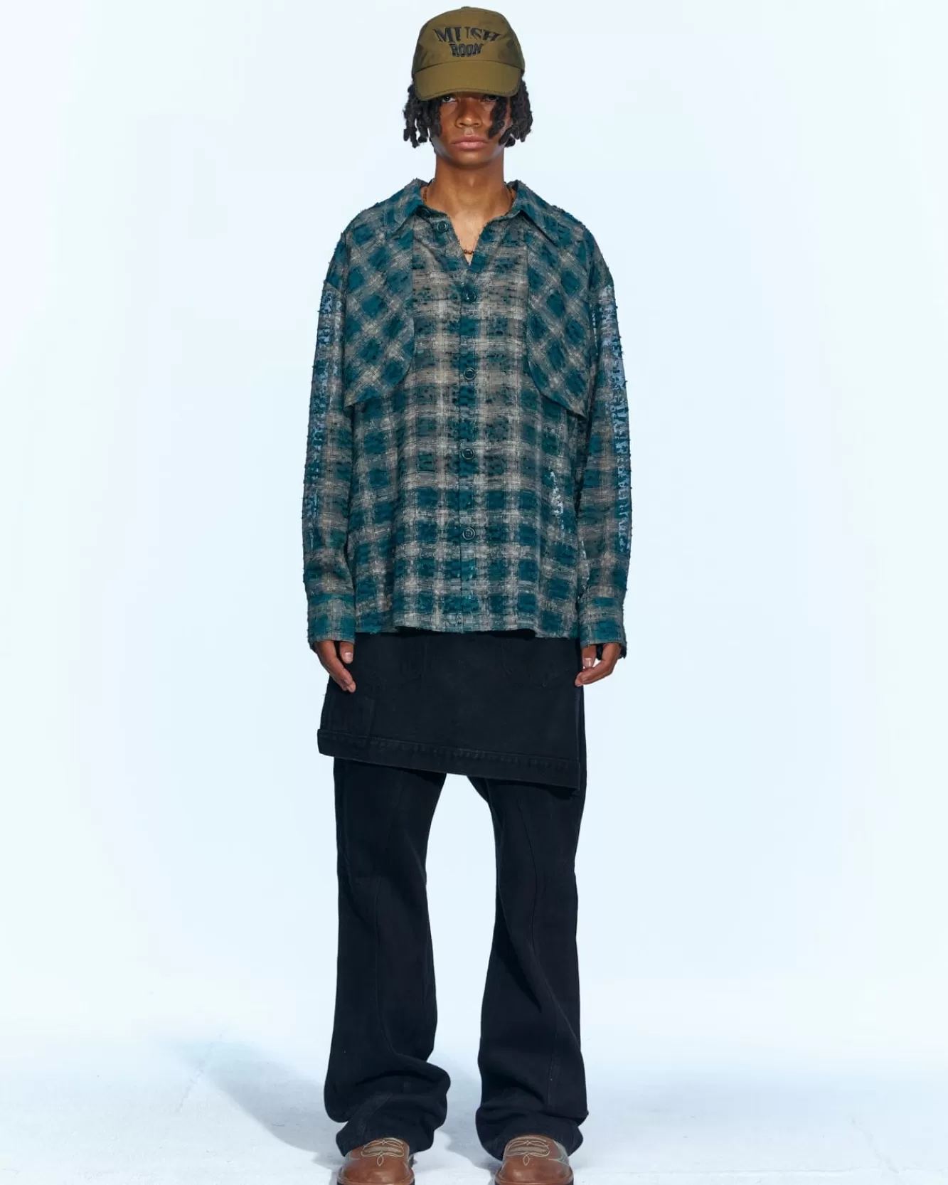 Men Andersson Bell Wasser Sheer Checked Shirts Atb950M(Green)
