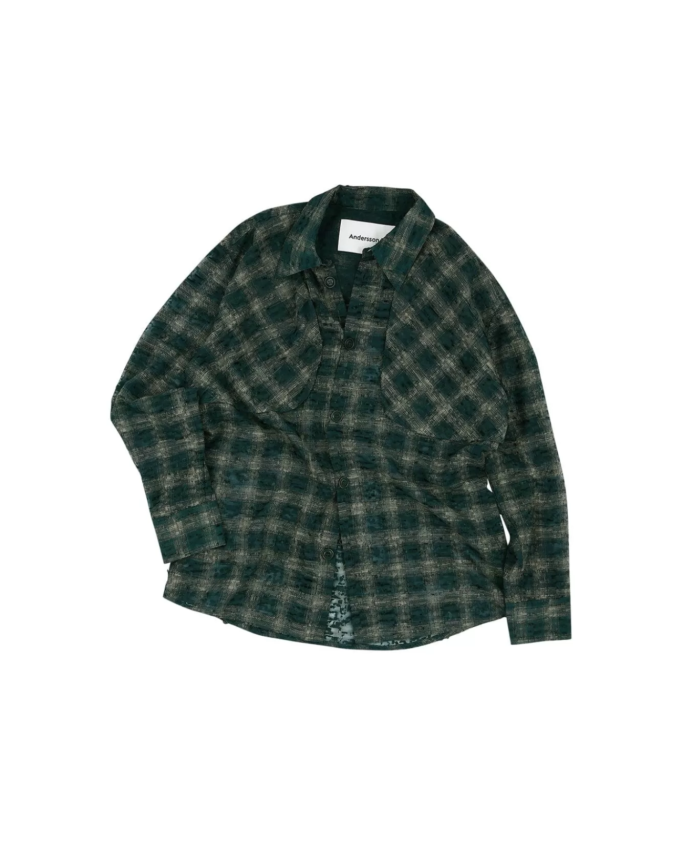 Men Andersson Bell Wasser Sheer Checked Shirts Atb950M(Green)